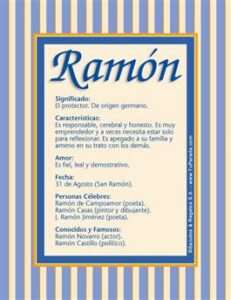 Middle Name Ramon Origen y significado del nombre RAMON - RIAG